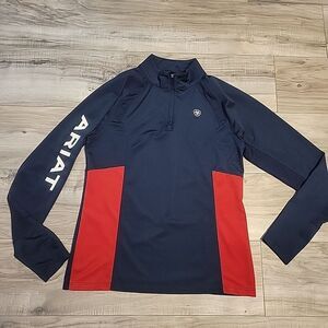 Ariat Tek Heat Series Sunstopper 1/4 Zip Long Sleeve Riding Top Womens Large